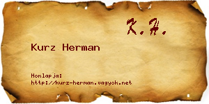 Kurz Herman névjegykártya
